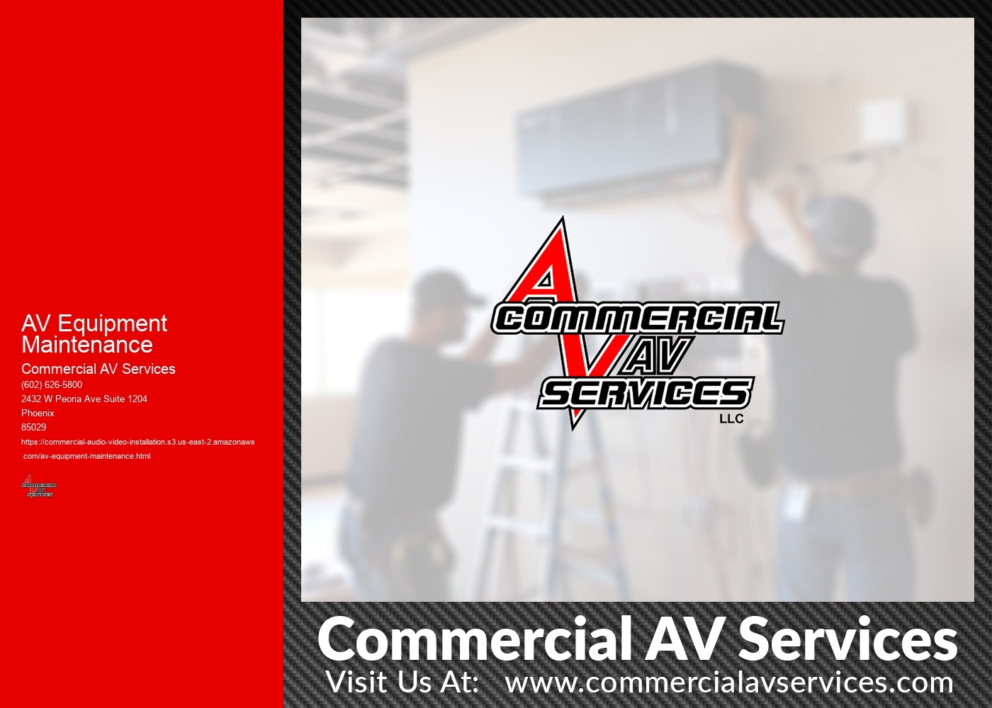 Are there any recommended professional services for AV equipment maintenance and repair?